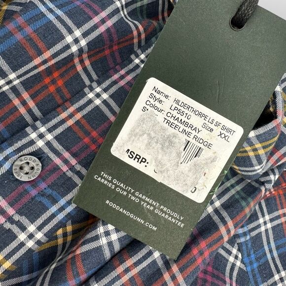 Rodd‎ & Gunn Men’s NWT Hilderthorpe Long Sleeve in Chambray Treeline Ridge XXL - Picture 9 of 11